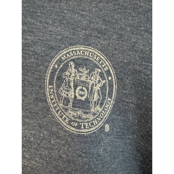 MIT 47 Medium Hoodie Blue With Zipper Pockets & Thumb Holes Made In Peru - Picture 2 of 10